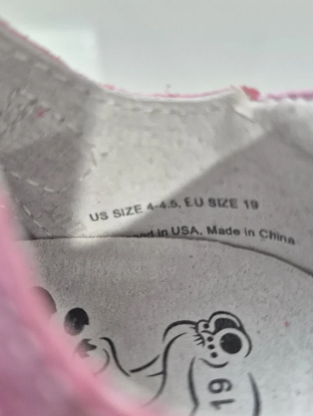 pediped Pink Toddler Mary Jane Shoes with White Flower Accents Size 4-4.5 US